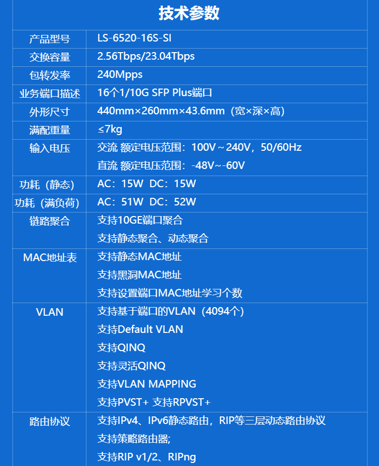 華三 LS-6520-16S-SI 16口萬兆三層網(wǎng)管交換機