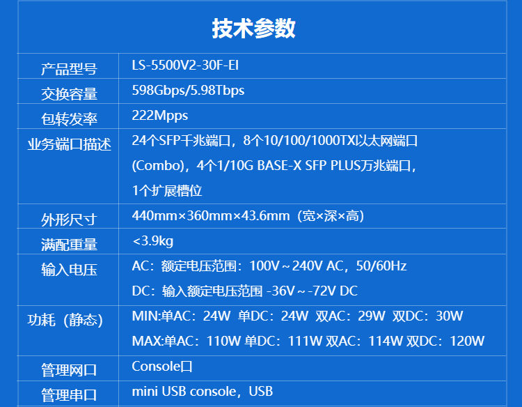 華三LS-5500V2-30F-EI網管交換機