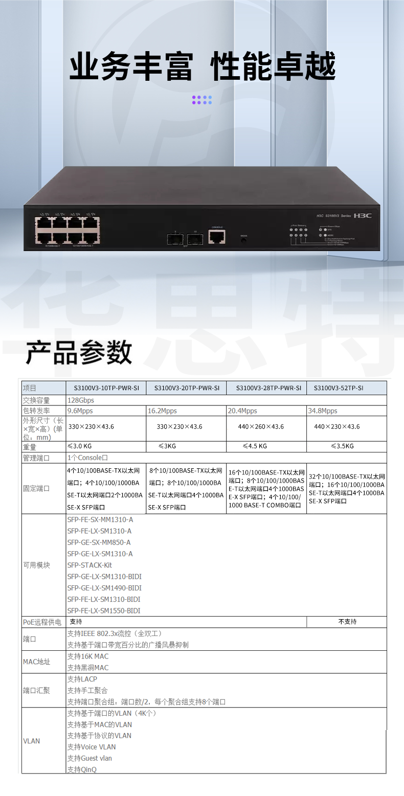 H3C交換機 LS-3100V3-10TP-PWR-SI-H1